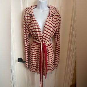Evy's Tree Red and Cream Striped Hoodie, XL